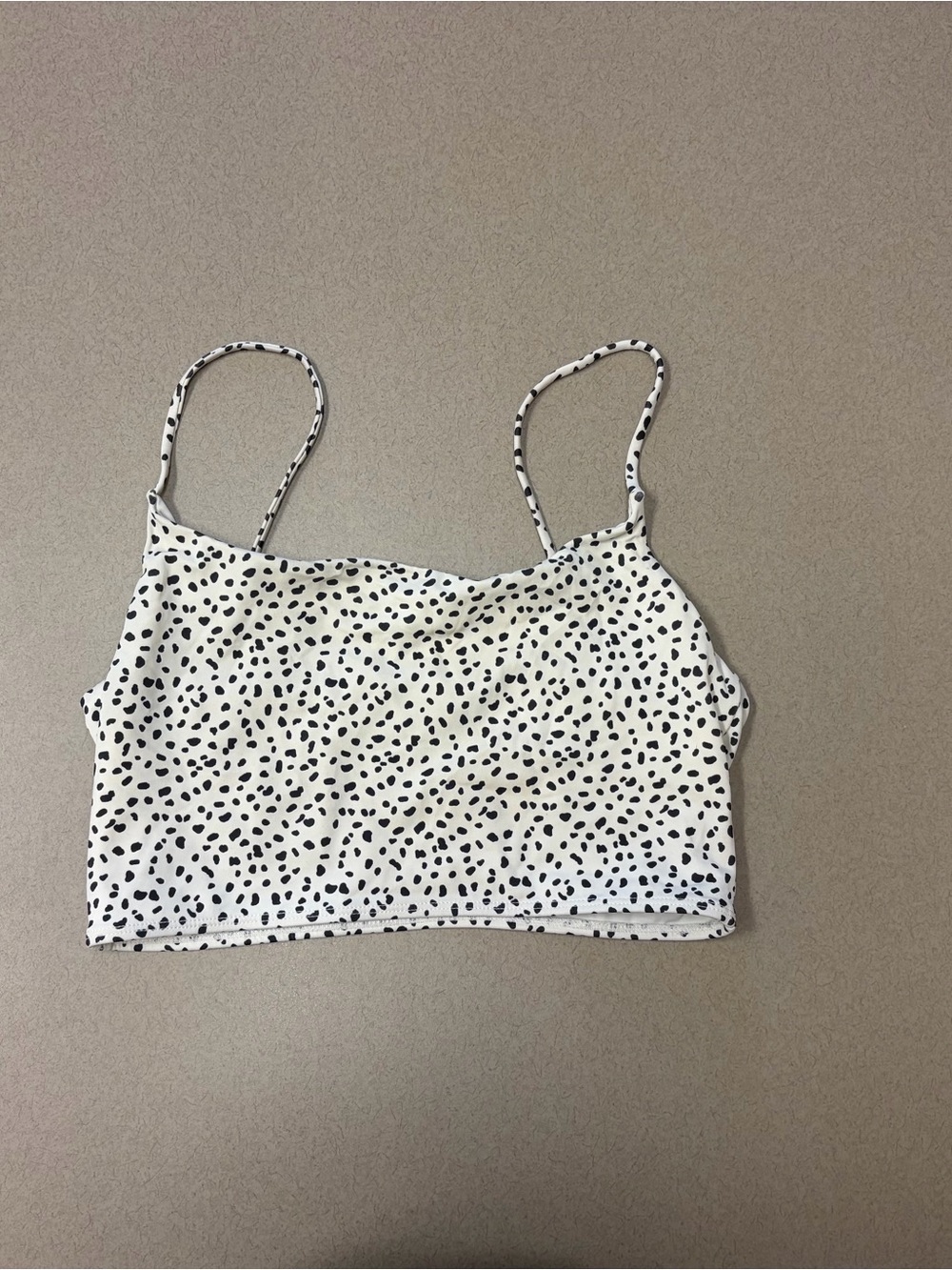 LA Hearts White & Black Spotted Cami Crop Top